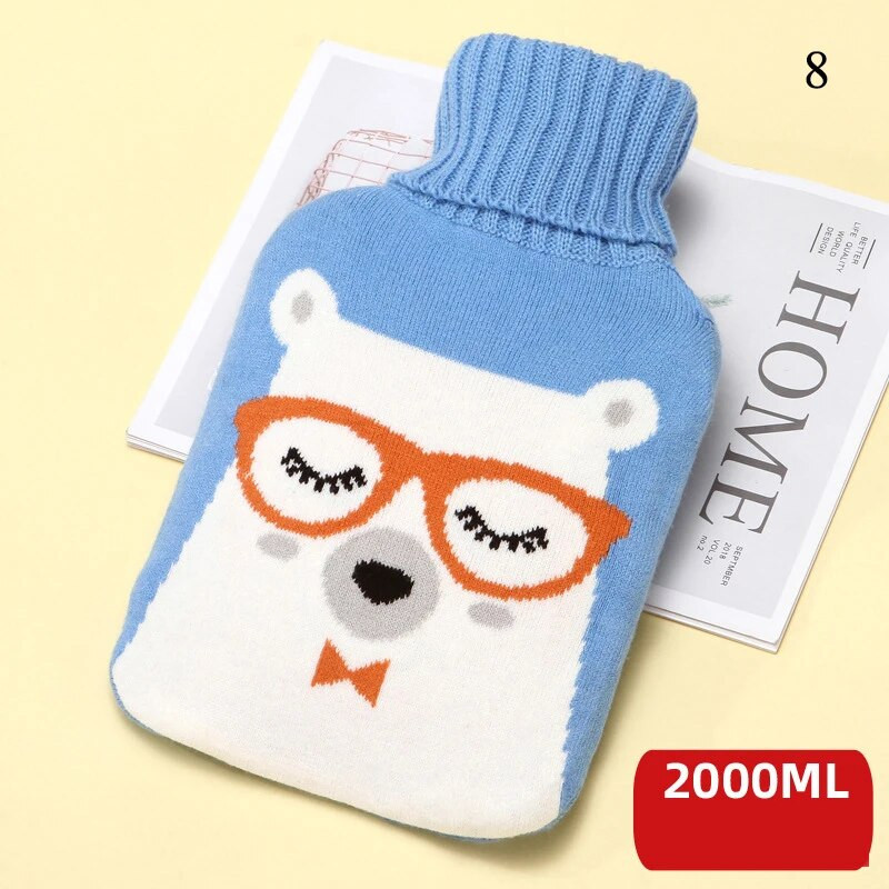 1PC 2000ML Karstā ūdens maisa vāciņš Silts rokassomas audums Silts rokas maisiņš Pretpiedeguma adatas Web Cover Silts Bez karstā ūdens pudelēm