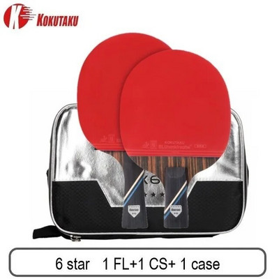 KOKUTAKU ITTF Professional 4/5/6 Star Ping Pong Racheta Carbon Racheta Tenis de Masa Set Bat Paddle Set Cosuri In Cauciuc Cu Sac