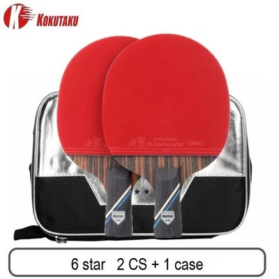 KOKUTAKU ITTF Professional 4/5/6 Star Ping Pong Racheta Carbon Racheta Tenis de Masa Set Bat Paddle Set Cosuri In Cauciuc Cu Sac