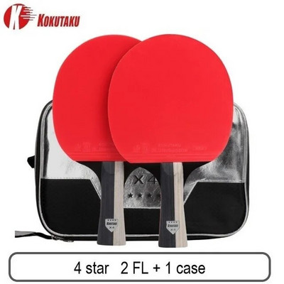 KOKUTAKU ITTF Professional 4/5/6 Star Ping Pong Racheta Carbon Racheta Tenis de Masa Set Bat Paddle Set Cosuri In Cauciuc Cu Sac