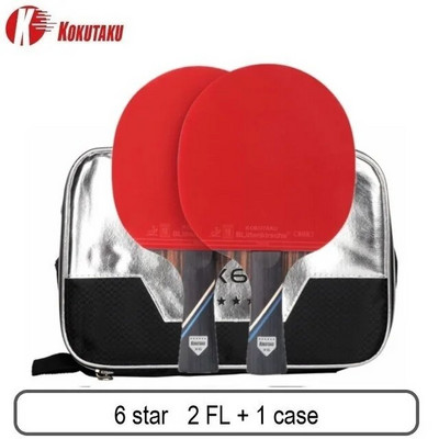 KOKUTAKU ITTF Professional 4/5/6 Star Ping Pong Racheta Carbon Racheta Tenis de Masa Set Bat Paddle Set Cosuri In Cauciuc Cu Sac