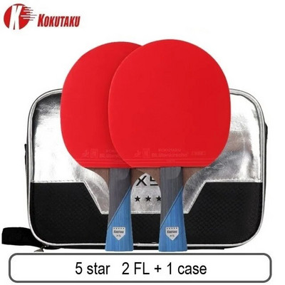 KOKUTAKU ITTF Professional 4/5/6 Star Ping Pong Racheta Carbon Racheta Tenis de Masa Set Bat Paddle Set Cosuri In Cauciuc Cu Sac