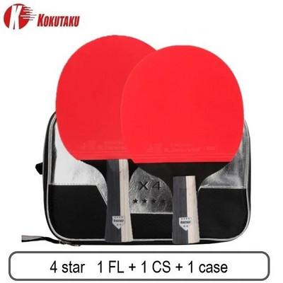 KOKUTAKU ITTF Professional 4/5/6 Star Ping Pong Racheta Carbon Racheta Tenis de Masa Set Bat Paddle Set Cosuri In Cauciuc Cu Sac