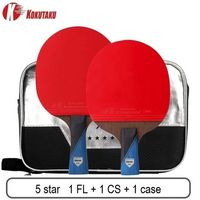 KOKUTAKU ITTF Professional 4/5/6 Star Ping Pong Racheta Carbon Racheta Tenis de Masa Set Bat Paddle Set Cosuri In Cauciuc Cu Sac