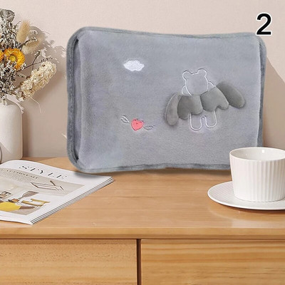 Roku sildītājs Siltuma komplekts Jauki uzlādējams elektriskais karstā ūdens maiss, truša kažokādas atkārtoti lietojams karstā ūdens pudeles roku sildītājs