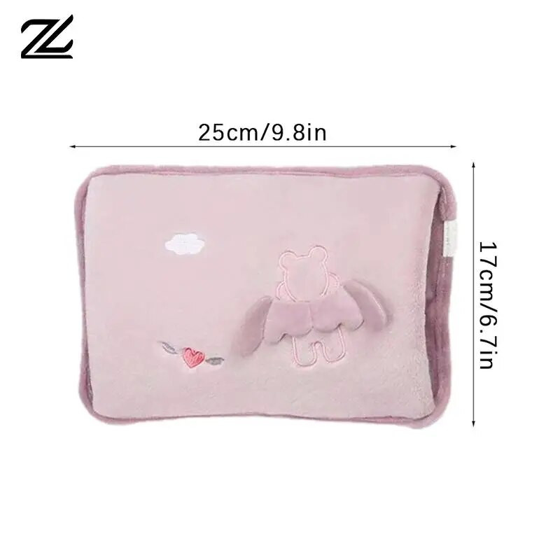 Roku sildītājs Siltuma komplekts Jauki uzlādējams elektriskais karstā ūdens maiss, truša kažokādas atkārtoti lietojams karstā ūdens pudeles roku sildītājs