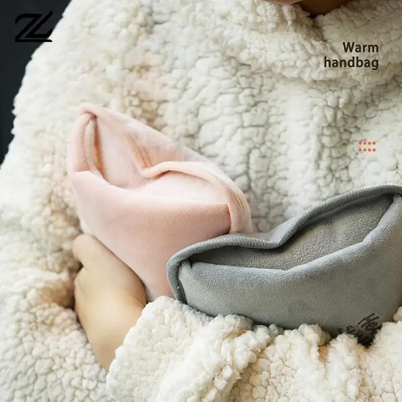 Roku sildītājs Siltuma komplekts Jauki uzlādējams elektriskais karstā ūdens maiss, truša kažokādas atkārtoti lietojams karstā ūdens pudeles roku sildītājs