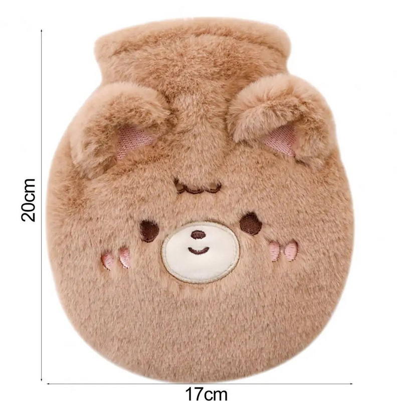 350 ml ķīniešu Jaunais gads 2023 karstā ūdens maisiņš, pārnēsājams multfilmas noņemama jauka dzīvnieku plīša karstā ūdens pudele mājsaimniecībai