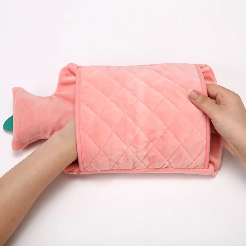 2 literes téli melegvizes palack plüss fedél vastag melegvizes táska meleg és hideg kompresszióhoz ágymelegítő kézlábak melegen tartanak kivehető