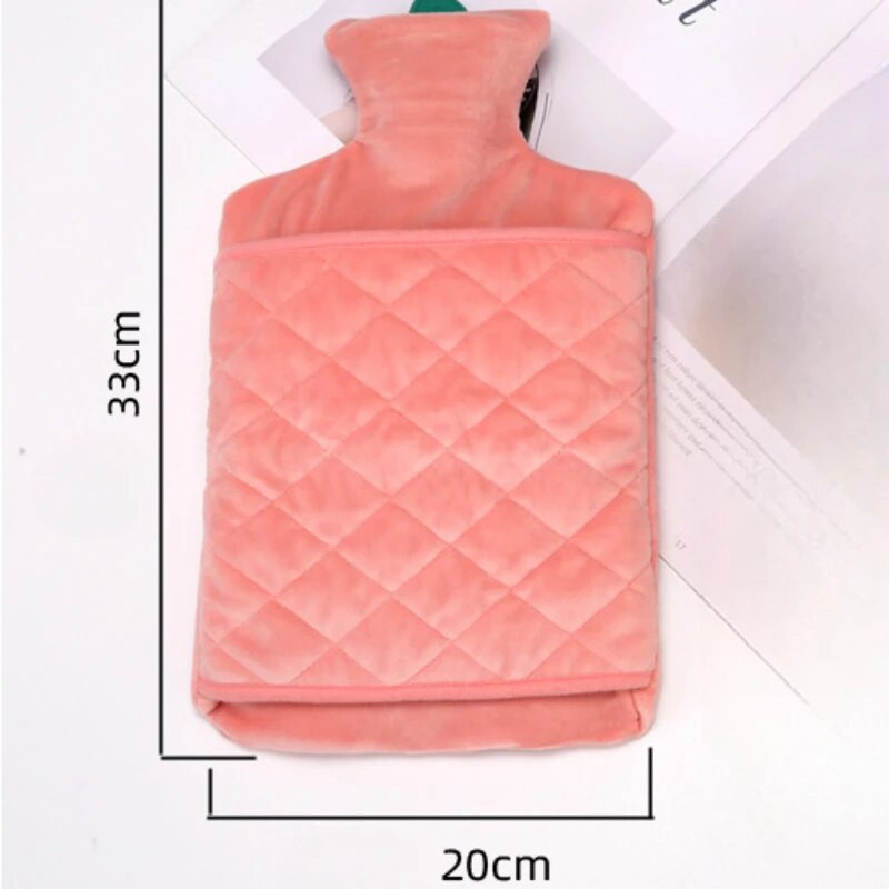 2 literes téli melegvizes palack plüss fedél vastag melegvizes táska meleg és hideg kompresszióhoz ágymelegítő kézlábak melegen tartanak kivehető