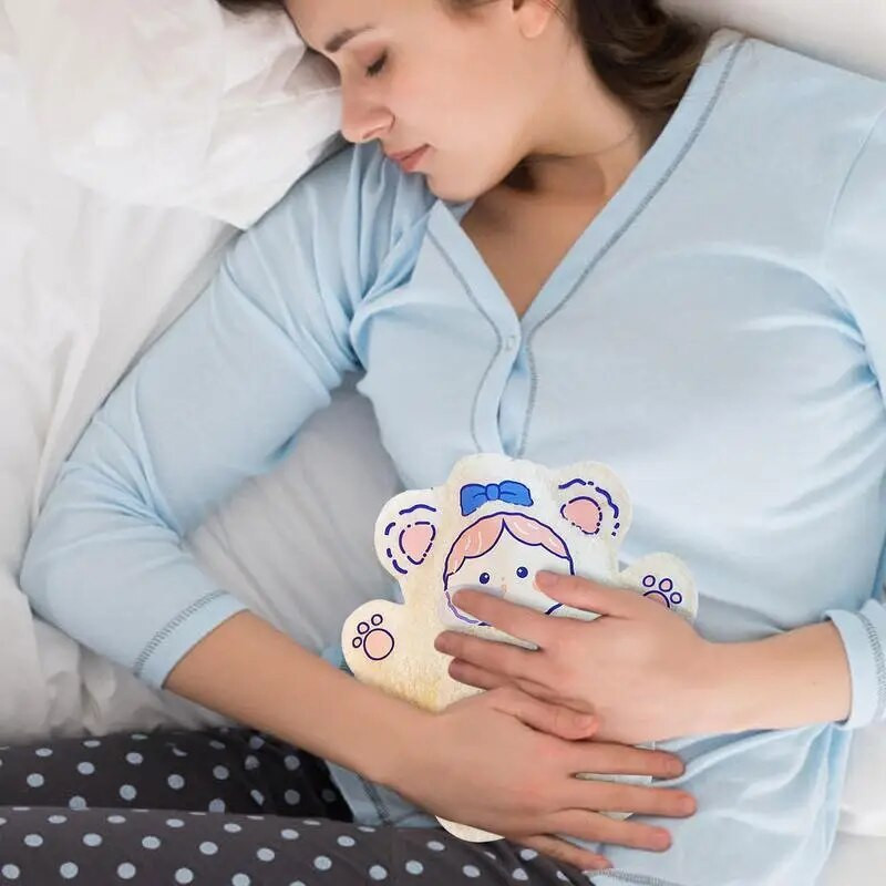 Siltā ūdens maisiņš 250 ml karikatūra siltā ūdens maisiņš ar skrūvējamu vāciņu Maza multfilma karstā ūdens pudele zīdaiņiem Atkārtoti lietojama plīša siltais ūdens