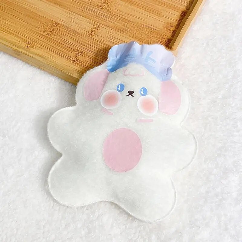 Siltā ūdens maisiņš 250 ml karikatūra siltā ūdens maisiņš ar skrūvējamu vāciņu Maza multfilma karstā ūdens pudele zīdaiņiem Atkārtoti lietojama plīša siltais ūdens