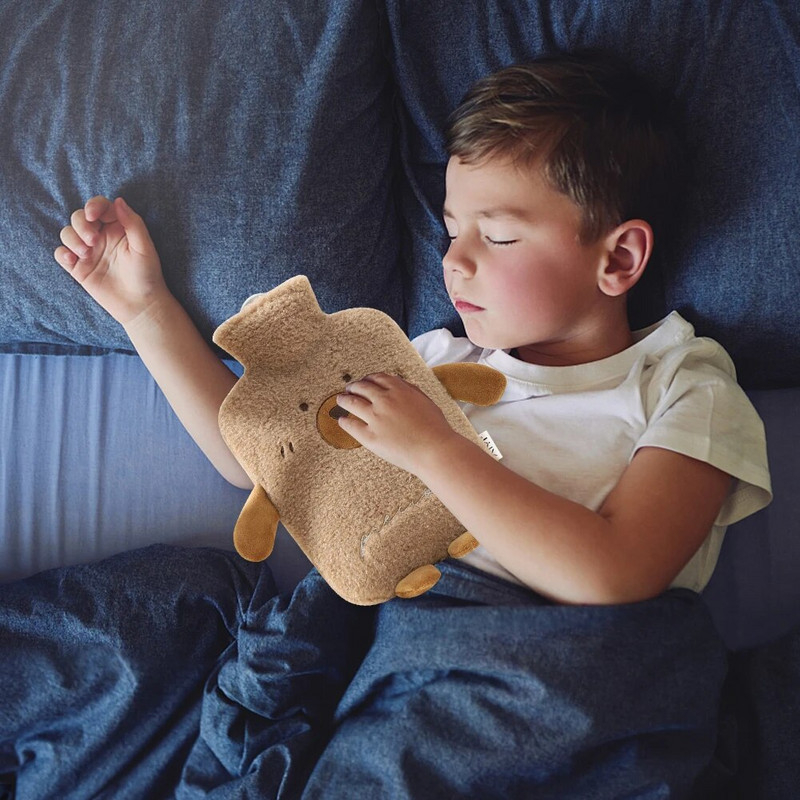 Χαριτωμένη τσάντα για μπουκάλι ζεστού νερού 500ml/1000ml Λούτρινο θερμαντήρα χεριών ώμου Αφαιρούμενο θερμαντήρα ποδιών χεριών με βελούδινο κάλυμμα για οικογενειακούς φίλους