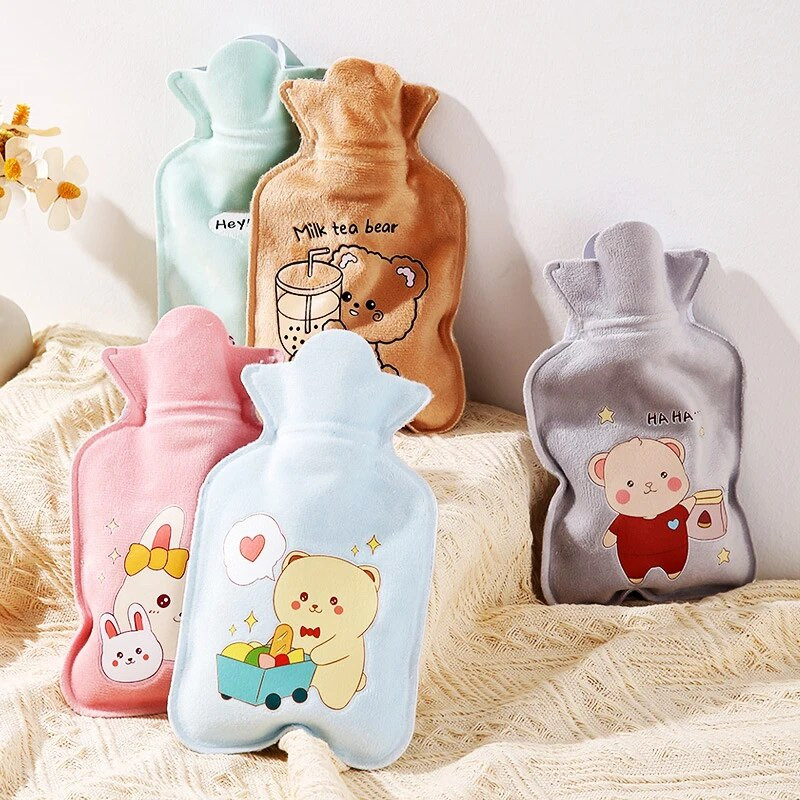 1000ml Cute Rabbit kuumavee kott kaitsev kate plüüs kate käte jalgade soojem talv sooja vee kott