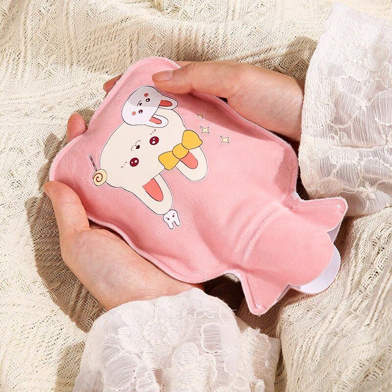 1000ml Cute Rabbit kuumavee kott kaitsev kate plüüs kate käte jalgade soojem talv sooja vee kott