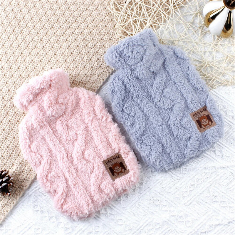 1000ml Cute Rabbit kuumavee kott kaitsev kate plüüs kate käte jalgade soojem talv sooja vee kott