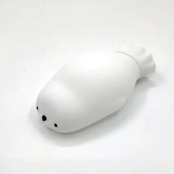 Cute Seal Торбичка за топла вода 450 ml Без изтичане Дълго запазване на топлината Преносима джобна торба за гореща вода с вълнен ръкав за микровълнова фурна