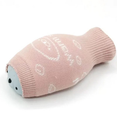 Cute Seal karstā ūdens maisiņš, 450 ml bez noplūdes, ilgstoša siltuma saglabāšana, mikroviļņu krāsnī pārnēsājams pārnēsājams karstā ūdens maisiņš ar vilnas piedurkni
