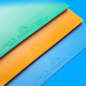 Huieson krāsainā varavīksnes galda tenisa gumijas loksne zaļa dzeltena zila krāsaina galda tenisa gumija ar 2,0 mm augsta blīvuma sūkli