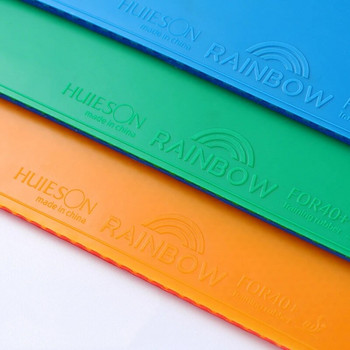 Huieson Colorful Rainbow Гумен лист за тенис на маса Зелен жълто син Цветен пинг понг гума с 2,0 мм гъба с висока плътност