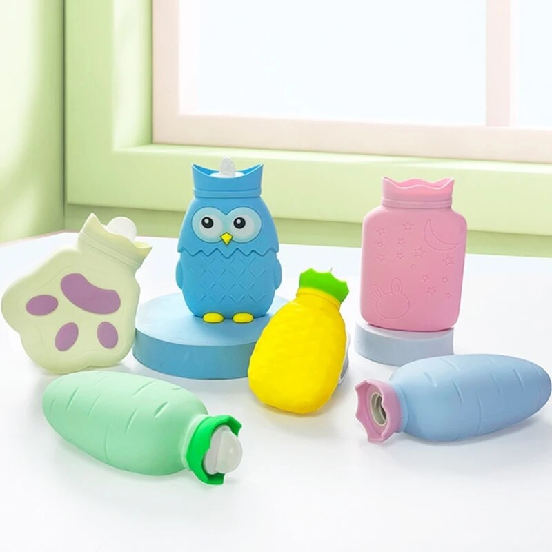 Μπουκάλι ζεστού νερού σιλικόνης Μίνι τσάντα ζεστού νερού Χεριού Θερμότερος ενέσεις νερού Μπουκάλι Cartoon Θέρμανση φούρνου μικροκυμάτων Διατήρηση ζεστού
