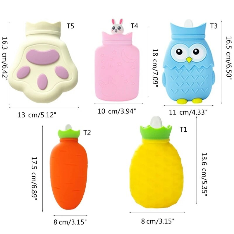 Μπουκάλι ζεστού νερού σιλικόνης Μίνι τσάντα ζεστού νερού Χεριού Θερμότερος ενέσεις νερού Μπουκάλι Cartoon Θέρμανση φούρνου μικροκυμάτων Διατήρηση ζεστού