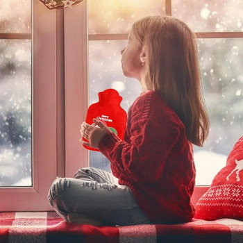 Χριστουγεννιάτικο μπουκάλι ζεστού νερού Θήκη για μπουκάλι ζεστού νερού Κόκκινο ζεστό νερό για κράμπες στον αυχένα και στους ώμους