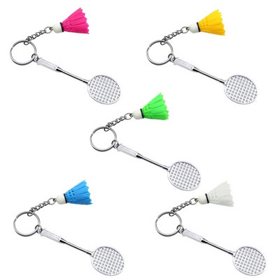 Tollaslabda KEY Ring Charm dekorokhoz, Sport szerelmeseinek kreatív tollaslabda Bat Cu