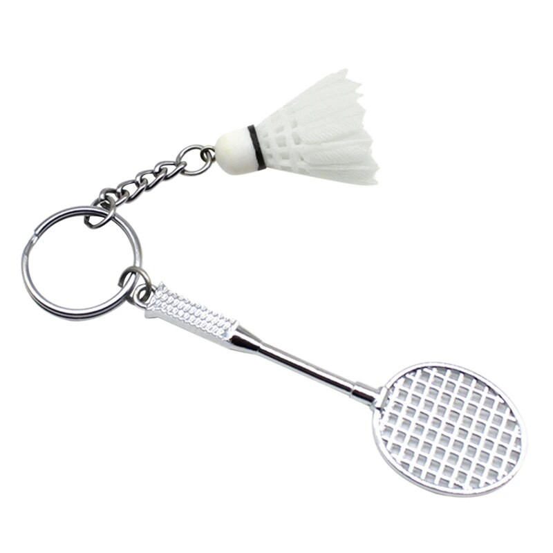 Badminton for KEY Ring Charm Decors, Sports Lovers for Creative Badminton Bat Cu