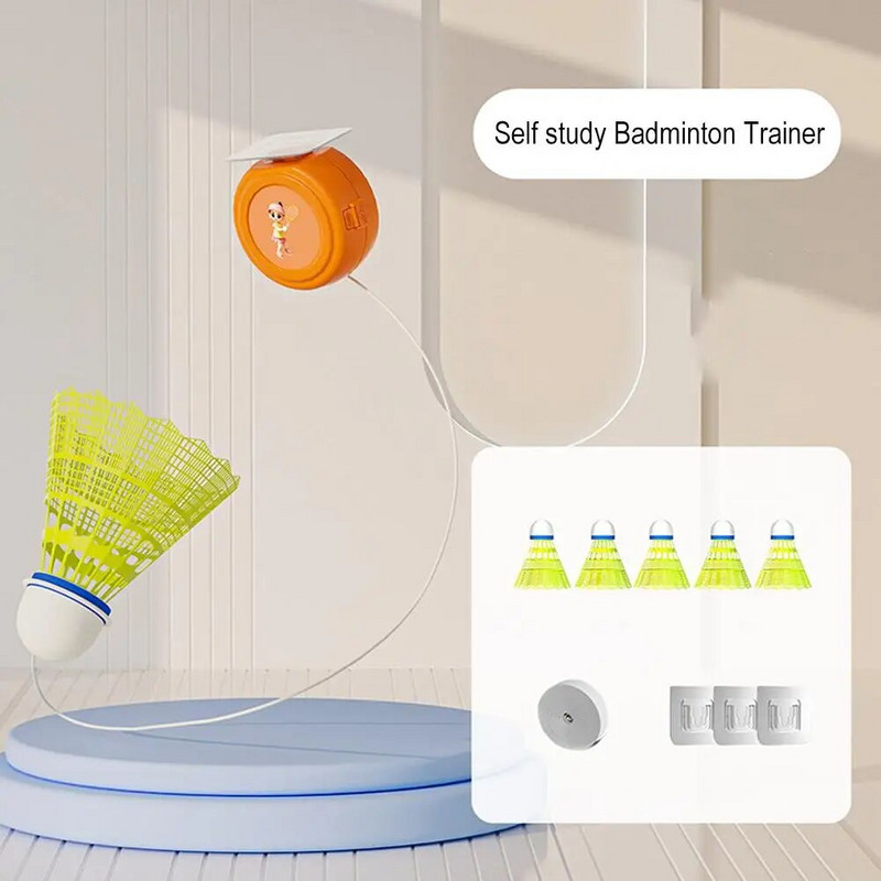 Pašmācības badmintona trenažieris pārnēsājams treniņu robots, profesionāls stiepšanās badmintona treniņu rīks