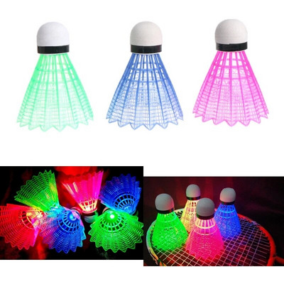 3 buc LED-uri minge de badminton luminoase luminoase, volane de badminton din plastic, bile de iluminat colorate