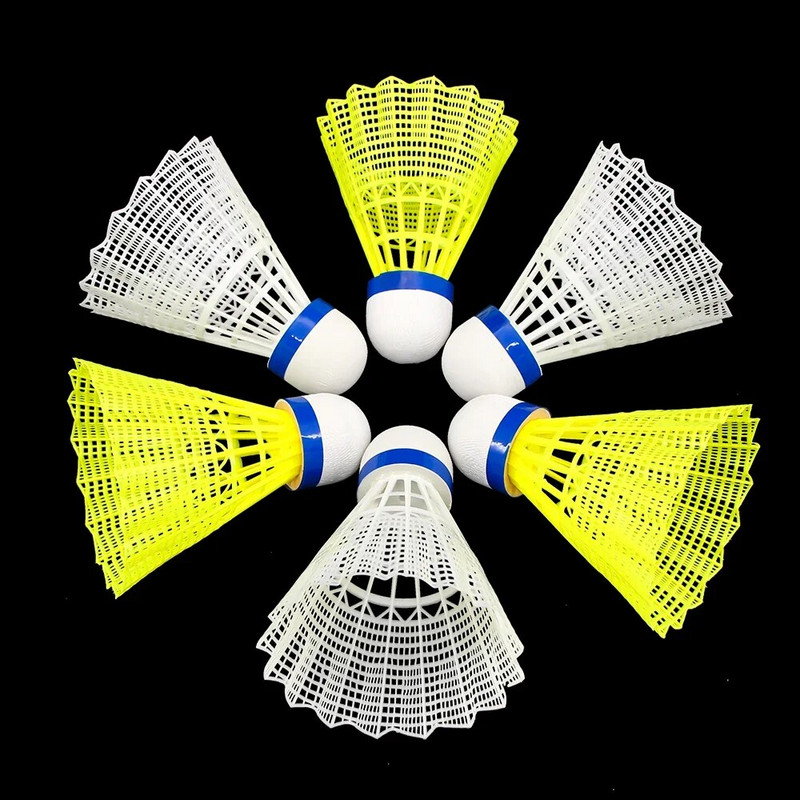 Neilona badmintona bumbiņas izturīgas vieglas treniņbumbas plastmasas shuttle Cork Fonmed Head āra sporta sporta badmintona aksesuāri 6gab.