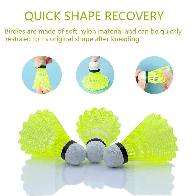 6 tk suure stabiilsuse ja vastupidavusega sulgpalli sulgpallid Shuttlecock siseruumides välisspordiks kiirtreeninguks