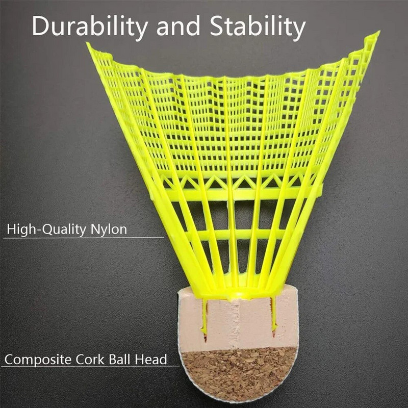 6 tk suure stabiilsuse ja vastupidavusega sulgpalli sulgpallid Shuttlecock siseruumides välisspordiks kiirtreeninguks