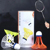 3 bucăți badminton rezistent la vânt, volan, bile, accesorii de antrenament, accesorii sportive, nailon, badminton multicolor