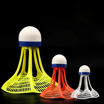 3Pcs Бадминтон Airshuttle Пластмасова найлонова топка за тренировки Устойчиви пластмасови волани за бадминтон на открито с устойчивост на вятър