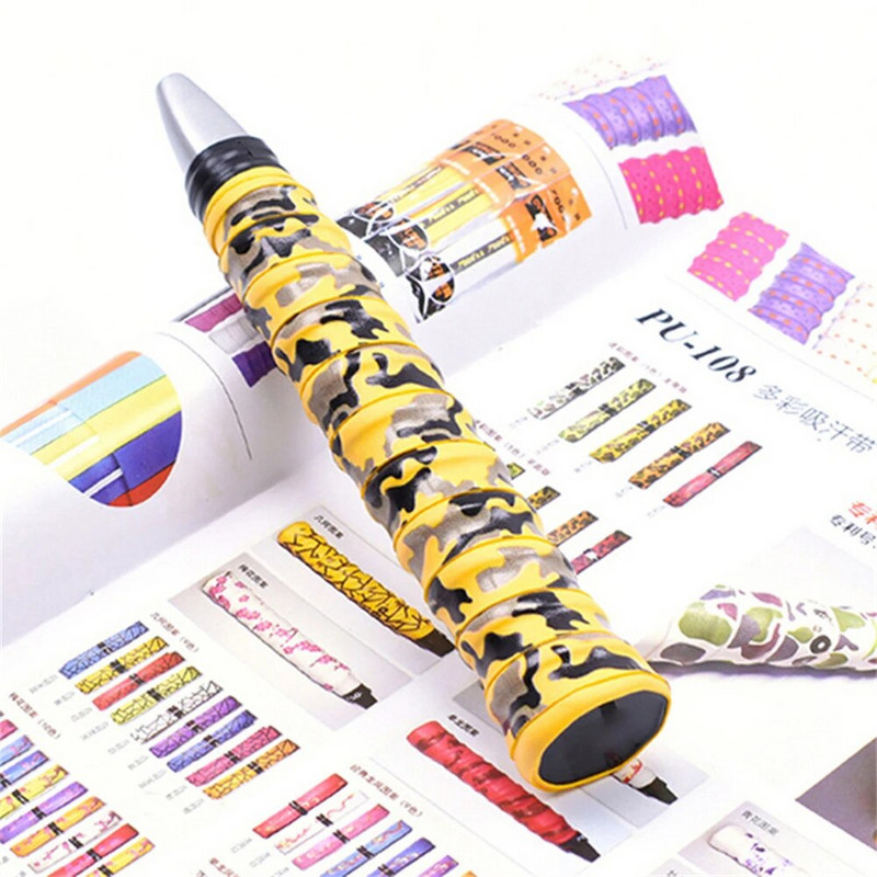 Absorbējiet sviedru raketes pretslīdes lentes roktura rokturis tenisa badmintona maskēšanās iesaiņošanai, neslīdoša sviedru lente