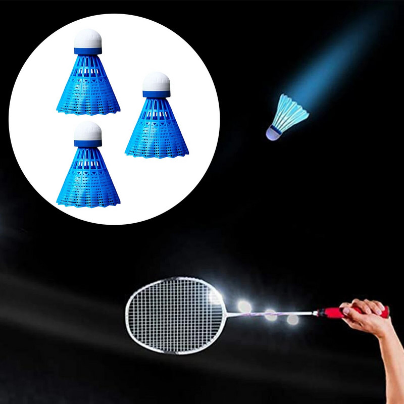 3x világító tollaslabda hab labdafej világító színes tollaslabda kültéri sport szórakozás éjszakai edzés tollaslabda labda