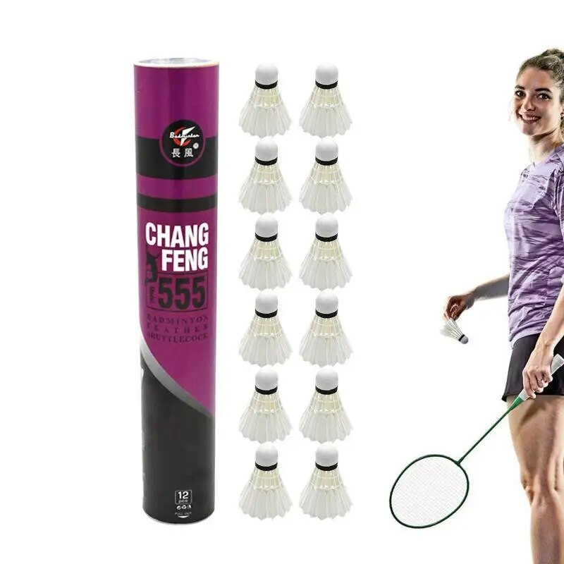 12 τμχ Αθλητικά εργαλεία μπάλας υψηλής ποιότητας Ρακέτα μπάντμιντον με μαλακή υφή Φτερό πάπιας για νέους παίκτες