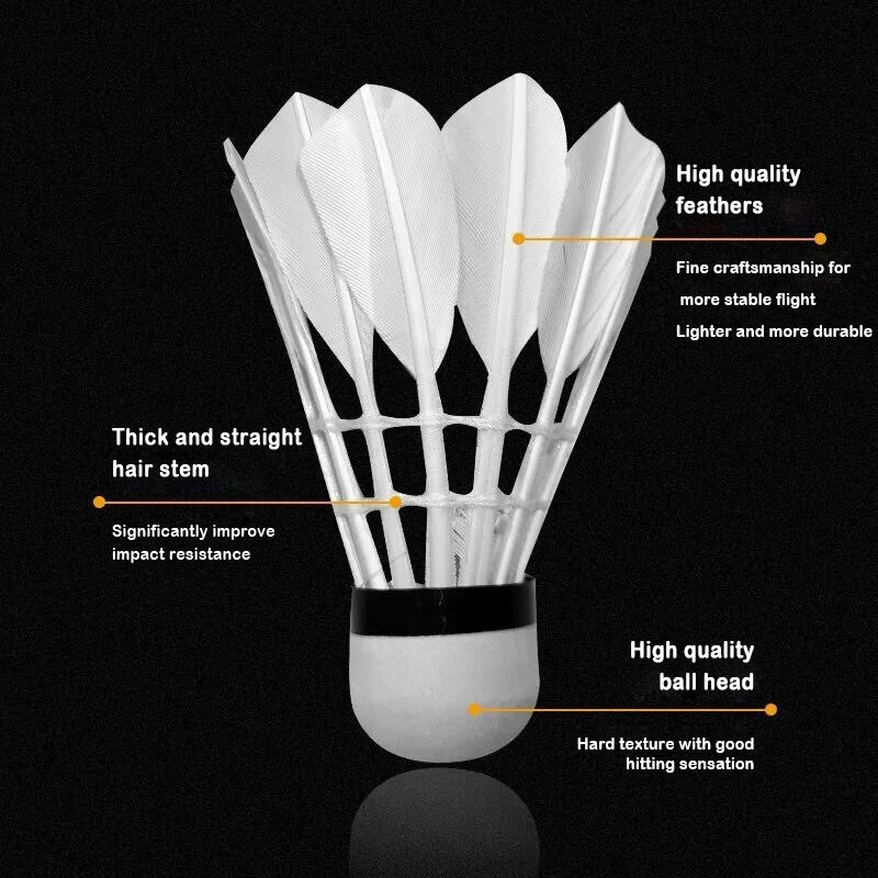 3/6 τμχ Αθλητικά εργαλεία μπάλας υψηλής ποιότητας Ανθεκτική κεφαλή αφρού μαλακής υφής Ρακέτα μπάντμιντον Φτερό χήνας μπάντμιντον