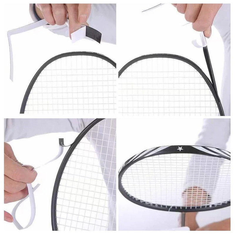 Αυτοκόλλητα προστασίας από ρακέτες μπάντμιντον Πλήρες κάλυμμα περιγράμματος αντισύγκρουσης ρακέτες λωρίδας προστασίας Προστατευτικό αυτοκόλλητο με πλαίσιο νυχτερίδας ανθεκτικό στη φθορά