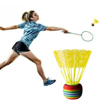 6PCS Rainbow Ball Пластмасова игра на бадминтон, устойчива на цветни еластични леки аксесоари за бадминтон за спорт на открито