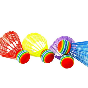 6 τεμάχια Rainbow Ball Plastic Παίξτε στο Badminton Resistant Πολύχρωμα ελαστικά ελαφριά Αξεσουάρ Badminton για εξωτερικούς χώρους
