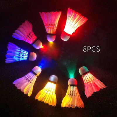 Iluminare cu LED Minge de badminton durabilă Distracție strălucitoare Începători Antrenament sportiv Sală de gimnastică reutilizabilă Portabil în interior Joc în aer liber Volan