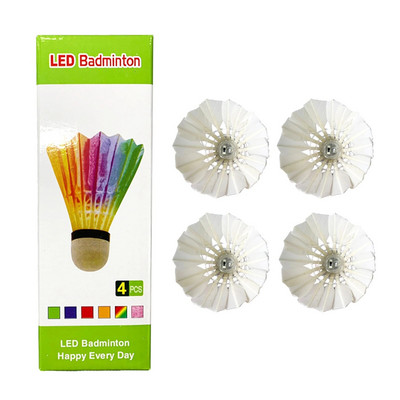 Iluminare cu LED Minge de badminton durabilă Distracție strălucitoare Începători Antrenament sportiv Sală de gimnastică reutilizabilă Portabil în interior Joc în aer liber Volan