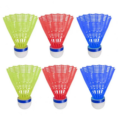Volani de badminton cu LED colorate Set de 6 bile din plastic spumat pentru interior/exterior pentru copii