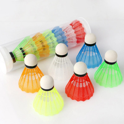 12 mingi din plastic colorate pentru badminton într-o găleată Mingi pentru copii din spumă de badminton Sport în aer liber din plastic colorat