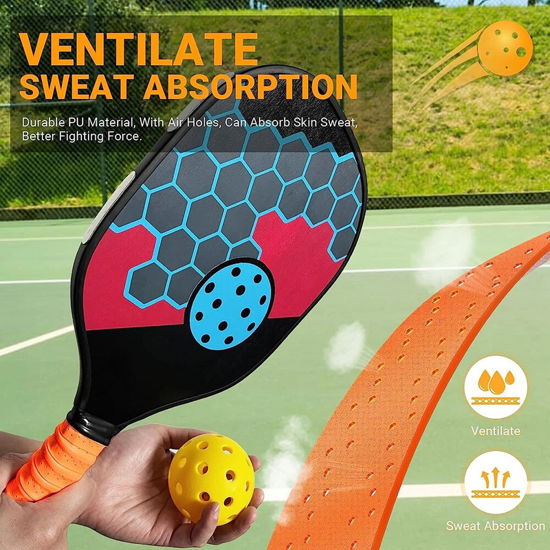 2 pack Pickleball lāpstiņas roktura lente ar paceltu izciļņu aizstājēju Pickleball Overgrip ietīšana sviedru absorbcijai un pretslīdēšanai