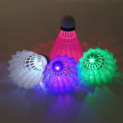 4 bucăți LED din plastic Volane de badminton pentru antrenament sportiv în interior și în aer liber