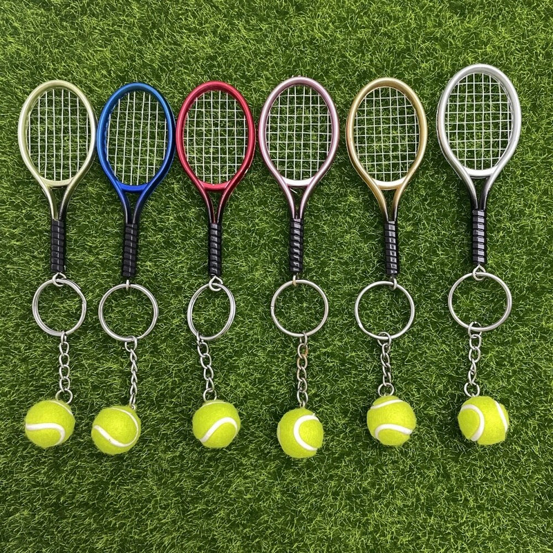 Tennisereketi võtmehoidja – armas sportlik minivõtmehoidja auto 6 värvi ripatsiga võtmehoidja, spordi võtmehoidja, kes armastavad sporti Kingitused 17248